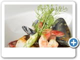MARTI_Roger_Roasted halibut, prawns, black mussel, noilly-prat sauce, dill